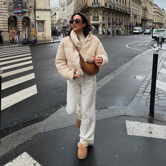 Zara Ecru Padded Fleece Jacket - Picture 7 of 17